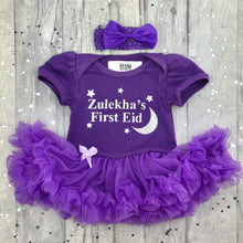 Load image into Gallery viewer, Personalised First Eid Baby Girl Tutu Romper