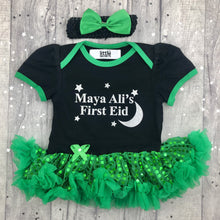 Load image into Gallery viewer, Personalised First Eid Baby Girl Tutu Romper