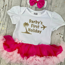 Load image into Gallery viewer, Personalised First Holiday Tutu Romper - Little Secrets Clothing