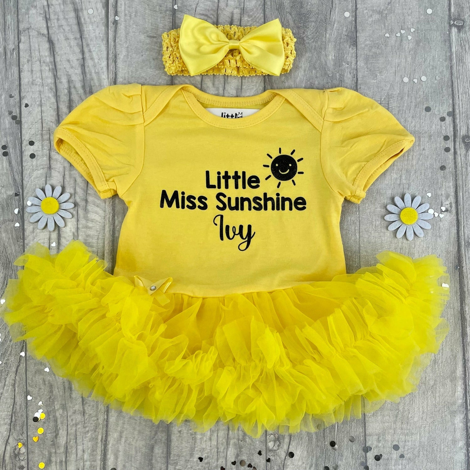 Little Miss Sunshine Baby Girl Personalised Tutu Romper – Little