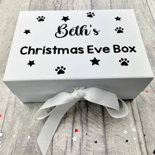 Load image into Gallery viewer, Pet Christmas Eve Box, Personalised Name Dog Cat Paw Print Design