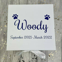Load image into Gallery viewer, Personalised Pet / Dog Paw Memories Keepsake Ribbon Box