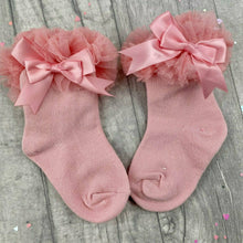 Load image into Gallery viewer, Baby Girl Ankle Tutu Socks, Pink, Black or White