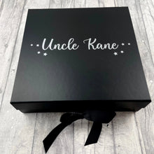 Load image into Gallery viewer, Personalised Will You Be My GodFather? Large Keepsake Ribbon Box - Silver Design