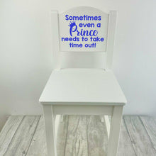 Load image into Gallery viewer, Personalised Princess or Prince Time Out Chair, Wooden Nursery, Playroom Chair