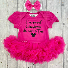 Load image into Gallery viewer, I'm Proof Dreams Come True Baby Girl Disney Tutu Romper