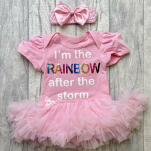 Load image into Gallery viewer, I'm The Rainbow After The Storm Baby Girl Tutu Romper