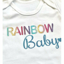 Load image into Gallery viewer, Rainbow Baby blue & white Romper