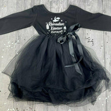 Load image into Gallery viewer, Personalised Ramadan Kareem Long Sleeve Black Tutu Dress