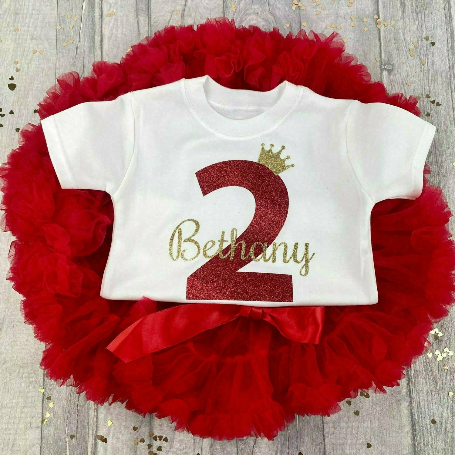 Girls Personalised Red Birthday Outfit Set Little Secrets — free download