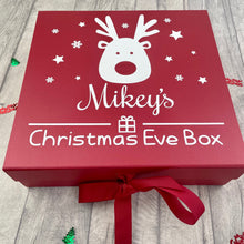 Load image into Gallery viewer, Personalised Girl and Boys Red Reindeer Christmas Eve Box