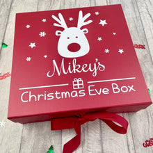 Load image into Gallery viewer, Personalised Girl and Boys Red Reindeer Christmas Eve Box