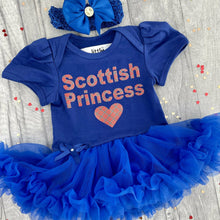 Load image into Gallery viewer, 'Scottish Princess' Tartan Baby Girl Tutu Romper With Matching Bow Headband