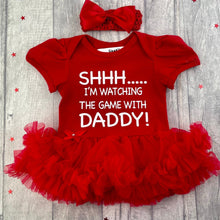 Load image into Gallery viewer, Daddy's Girl Football Tutu Romper, World Cup 2022 - Little Secrets Clothing