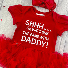 Load image into Gallery viewer, Daddy's Girl Football Tutu Romper, World Cup 2022 - Little Secrets Clothing