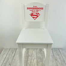 Load image into Gallery viewer, Boys Time Out Chair, Even Superheroes need to take a break, Superman Design
