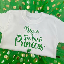 Load image into Gallery viewer, Personalised Irish Princess White T-Shirt And Polka Dot Tutu Skirt, St Patricks Day Outfit