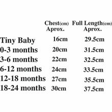 Load image into Gallery viewer, Tutu Romper Size Guide - Little Secrets Clothing