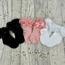 Load image into Gallery viewer, Baby Girl Ankle Tutu Socks, Pink, Black or White