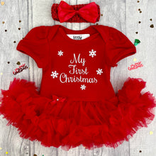Load image into Gallery viewer, Baby Girls My First Christmas Tutu Romper Dress with Headband - Little Secrets Clothing