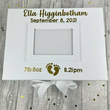 Load image into Gallery viewer, Baby Personalised Photo Keepsake Ribbon Memory Box Gift