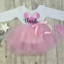 Load image into Gallery viewer, Personalised Minnie Mouse, Girls Disney Pink Tutu Dress