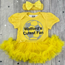 Load image into Gallery viewer, Watford's Cutest Fan Football Tutu Romper - Little Secrets Clothing