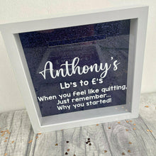 Load image into Gallery viewer, Personalised Lbs to £ Weight Loss Journey Diet Money Box Saving Fund