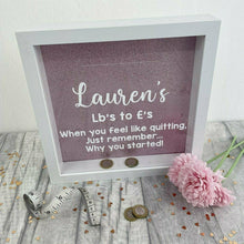 Load image into Gallery viewer, Personalised Lbs to £ Weight Loss Journey Diet Money Box Saving Fund