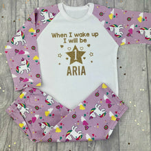Load image into Gallery viewer, Personalised Unicorn Birthday Pyjamas