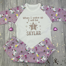 Load image into Gallery viewer, Personalised Unicorn Birthday Pyjamas