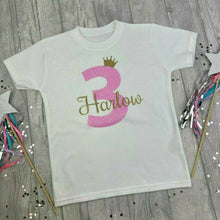 Load image into Gallery viewer, Children's Personalised Birthday T-shirt