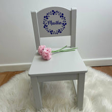 Load image into Gallery viewer, Girls Floral Personalised Wooden Nursery Chair