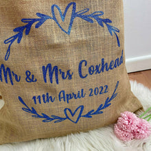 Load image into Gallery viewer, Personalised Hessian Mr & Mrs Wedding Sack