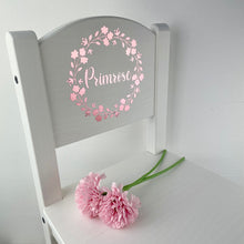 Load image into Gallery viewer, Girls Floral Personalised Wooden Nursery Chair