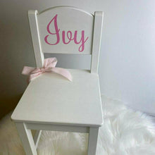 Load image into Gallery viewer, Personalised Baby Girl or Boy White Toddler Wooden Nursery Dining Chair