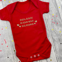Load image into Gallery viewer, Just A Boy In Love With His Mama Newborn Baby Boy Short Sleeve Romper - Little Secrets Clothing
