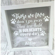 Load image into Gallery viewer, Those we love don't go away. They are held in our hearts forever. Dog heaven remembrance home Glitter Box Frame