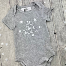 Load image into Gallery viewer, My First Christmas Grey Short Sleeve Baby Romper Vest - Little Secrets Clothing