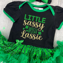 Load image into Gallery viewer, Little Sassy Irish Lassie Baby Girl St Patrick's Day Tutu Romper Dress with Headband - Little Secrets Clothing