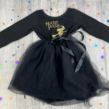 Load image into Gallery viewer, Hocus Pocus Girls Witch Dress, Halloween Long Sleeve Black Tutu Dress