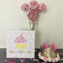 Load image into Gallery viewer, Little Secrets Happy Birthday Card with Cupcake Design, Birthday Girl