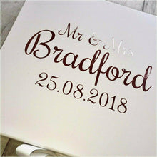 Load image into Gallery viewer,  Personalised Rose Gold Mr & Mrs Wedding memory/keepsake gift box