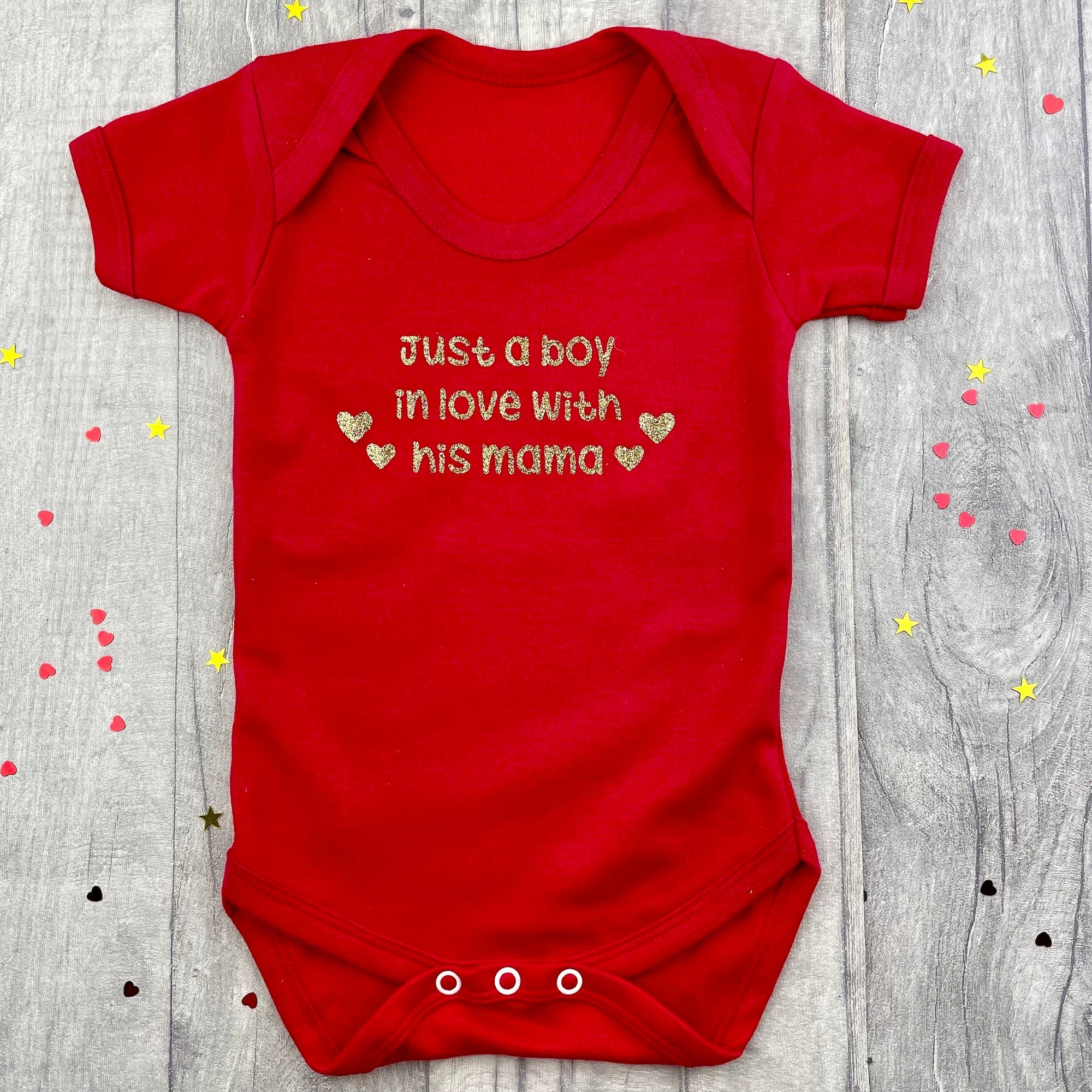 Just A Boy In Love With His Mama Newborn Baby Boy Short Sleeve