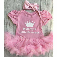 Load image into Gallery viewer, 'Mummy's Little Princess' Baby Girl Tutu Romper With Matching Bow Headband in Light Pink