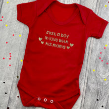 Load image into Gallery viewer, Just A Boy In Love With His Mama Newborn Baby Boy Short Sleeve Romper - Little Secrets Clothing