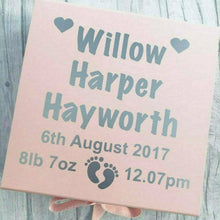 Load image into Gallery viewer, Personalised Newborn Baby Girl, Keepsake Memory Box, Christening Gift