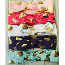 Load image into Gallery viewer, Gold Polka dot Baby girl Headbands