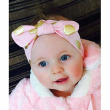 Load image into Gallery viewer, Gold Polka dot Baby girl Headbands
