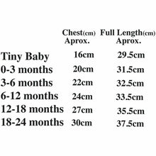 Load image into Gallery viewer, Tutu Romper Size Guide